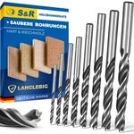 S&R-Holzbohrer-Set &ndash; 8-tlg. Spiralbohrer-Satz (3-10mm), ideal f&uuml;r Weichholz,