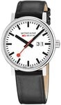 Mondaine Herren Analog Schweizer Quarzwerk Uhr mit Vegan Traubenleder Armband