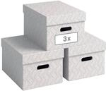 Leitz VON 3er Set Aufbewahrungsbox mit Deckel, 15 L, Mittel, 100 % Recyclingkarton,