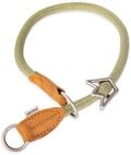 Rudelk&ouml;nig Hundehalsband Zugstopp - Tau Halsband aus Leder & Nylon, Khaki |...