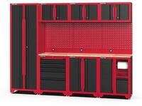 FEISTOS Werkstatteinrichtung Novo 7 264x46x198 cm Rot/Schwarz Werkbank