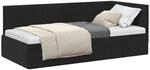 vidaXL Eckbettgestell mit Kopfteil Schwarz 90 cm x 200 cm Samt, Modernes Schlafzimmer