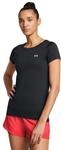 Under Armour Damen Tech Mesh Ss T-Shirt, Schwarz/Wei&szlig;, L