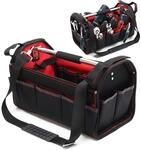 Wiltec Werkzeugtasche Gr&ouml;&szlig;e L 33x18,5x25 cm, Werkzeugbeutel mit verstellbarem