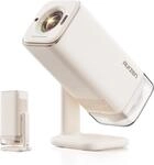 Aurzen Boom Air Mini Beamer mit Google TV&NetfIix, 4K Unterst&uuml;tzt, Aufladbar via