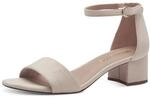Tamaris Damen Sandalette mit Blockabsatz, beige, 42 EU