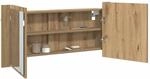 vidaXL LED Spiegel-Schrank mit Regal Artisan-Eiche 100 x 12 x 45 cm, Moderner