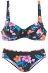 Lascana Damen B&uuml;gel-Bikini Bedruckt-schwarz-bunt 38 C