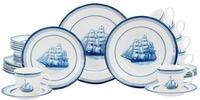 CreaTable, 24486, Serie Segelschiff Blau, 30-teiliges Geschirrset f&uuml;r 6...