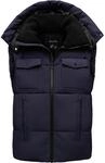 Amaci&Sons Herren Outdoor Winter Weste Jacke mit Kapuze Steppweste 9129 Navyblau L