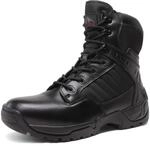 NORTIV 8 Herren Security Tactical Einsatzstiefel Boot Zipper Milit&auml;r Kampfstiefel