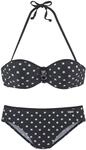 Lascana Damen B&uuml;gel-Bandeau-Bikini | mit modischem Print und wattierten Cups,