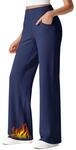 G4Free Thermohose Damen Winter Gef&uuml;ttert Hohe Taille Winterhose Yogahose mit Taschen
