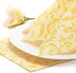 Papstar, 50 Servietten "ROYAL Collection" 1/4-Falz 40 cm x 40 cm gelb "Damascato",