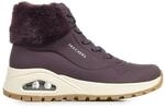 Skechers Damen UNO Rugged Fall Air Sneaker, Wine Durabuck/Faux Fur, 38 EU