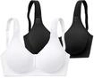 PETITE FLEUR Damen T-Shirt-BH ohne B&uuml;gel, nahtlos vorgeformte Cups, breite Tr&auml;ger