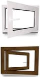 Kellerfenster - Fenster - Dreh- & Kippfunktion - innen wei&szlig;/au&szlig;en nussbaum - BxH: