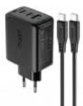 ACEFAST Wall Charger A13 PD 65 W, 2 x USB-C + USB (schwarz)