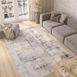 TAPISO Valley Teppich Kurzflor Modern Abstrakt Grau Beige Creme Mehrfarbig...