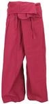 GURU SHOP Thai Fischerhose aus Baumwolle, Loose fit Wickelhose, Weite Yogahose - Rot,