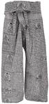 GURU SHOP Thai Fischerhose mit Mantra Druck aus Gewebter Baumwolle, Wickelhose,