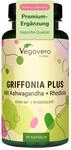 Vegavero 5-HTP Kapseln | aus Griffonia | Mit Ashwagandha KSM-66 und Rhodiola Rosea