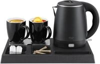 Adler Wasserkocher Set mit Tablett & 2 Tassen | Elegant & Perfekt f&uuml;r G&auml;stezimmer,