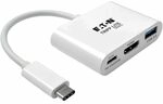 Tripp Lite USB-C-zu-HDMI-Adapter mit USB-A-Anschluss und PD-Aufladung, HDCP,...