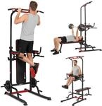 Hop-Sport Power Tower mit Klimmzugstange, Hantelbank & Dip-Station, Fitnessger&auml;t