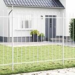 vidaXL Gartenzaun 3 pcs Wei&szlig; 5,1 x 1,5 m Pulverbeschichteter Stahl, Garten &