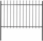 vidaXL Gartenzaun mit Speerspitzen Stahl 1,8 m Schwarz
