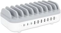 Manhattan 10-Port USB Power Delivery-Ladestation 120 W wei&szlig;/grau