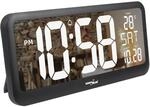 Green Blue GB214 Digitale Uhr mit Temperatuursensor 37x17cm Gro&szlig;e Wanduhr Alarm LCD