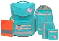 L&Auml;SSIG Schulranzen Regenh&uuml;lle Unique School Set Slim 7-teilig Turquois t&uuml;rkis