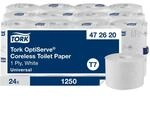 Tork OptiServe 472620 Sleeveless Toilet Paper White T7, Universal, 1-Ply 24 &times; 1,250