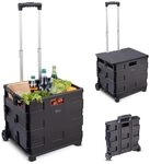 Xcase Trolley: Klappbarer Einkaufstrolley, Teleskop-Griff, Deckel, 2 Rollen, bis 35kg