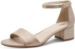 Tamaris Damen Sandalette mit Blockabsatz, metallic, 40 EU