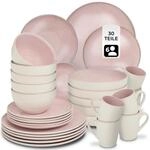 tectake&reg; 30tlg. Kombiservice 6 Personen, Steingut Geschirrset 6 Personen,