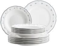 M&auml;ser Serie Lova, Tafelservice 12-teilig Porzellan &ndash; 6 Speiseteller 26 cm & 6