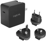 LogiLink GaN (Galliumnitrid) USB-Schnelllade-Reiseadapter 65 W, PD3.0 + QC3.0, mit