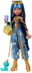 Monster High-Puppe Cleo de Nile in Crop-Top und Goldener Jeans-Cargohose mit