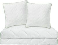 Erwin M&uuml;ller Bett-Set 4-TLG. Inn, Steppbett, Kissen Seersucker wei&szlig; Gr&ouml;&szlig;e 135x200