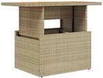 vidaXL Gartentisch, Outdoor Tisch mit Verstellbarer Tischplatte, Esstisch mit