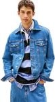 Tommy Jeans Herren Jeansjacke Ryan mit Brusttaschen, Blau (Denim Medium), L