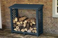 KHW Kunststoff Kaminholzregal, anthrazit - 114 x 47 x 105 cm - mit Dach