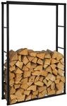 ML-Design Kaminholzregal 100x150x25cm rechteckig, Schwarz, Metall, Innen/Au&szlig;en,