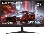 LC-POWER LC-M27F Gaming Monitor 27 Zoll (68,6 cm), Full HD PC Bildschirm mit IPS