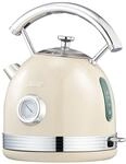 Wiltal Retro Wasserkocher, Edelstahl - Elektrischer Wasserkocher, Toaster-Set, 2200