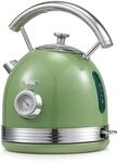 Wiltal Retro Wasserkocher, Edelstahl - Elektrischer Wasserkocher, Toaster-Set, 2200