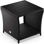 Casaria&reg; Polyrattan Beistelltisch mit WPC Tischplatte 45x45x40cm 80kg...